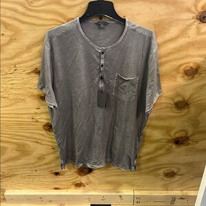 John Varvatos Gray Short Sleeve Tee Casual Knit